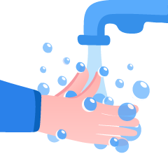 Soap on hands