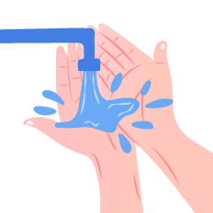 Clean with water