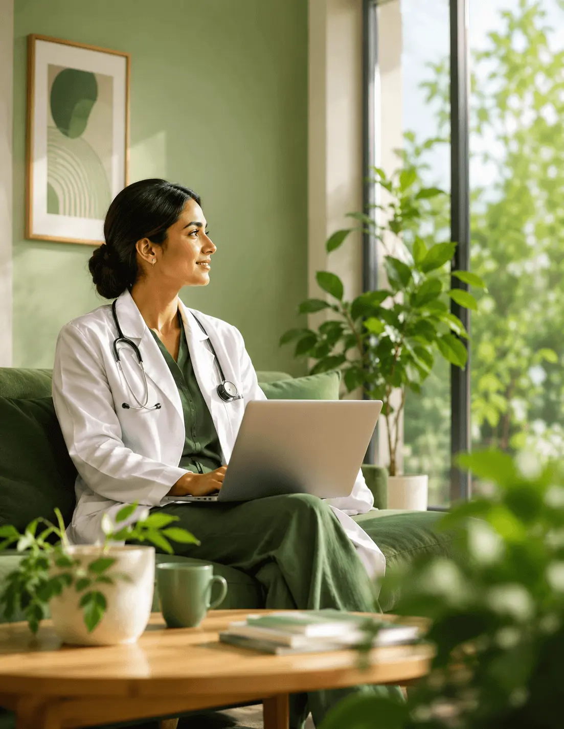 Patient consulting a doctor online